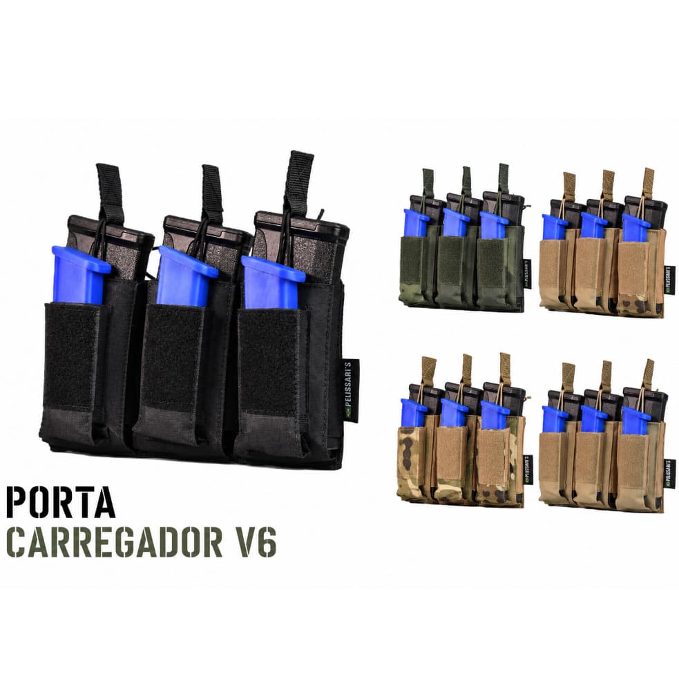 Porta Carregador Triplo V6 Tático Modular Original - Pelissaris Company