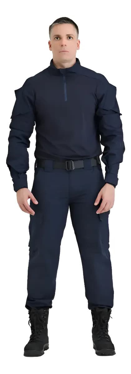 Farda Invictus Calça New Combat + Combat Shirt Leader Azul