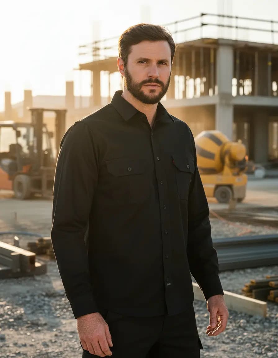 Workshirt Camisa Titan Preta All Black Manga Longa