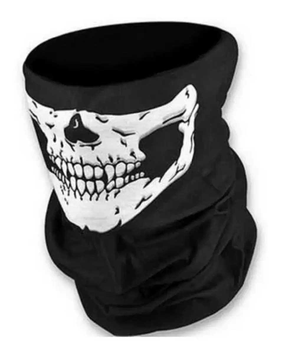 Balaclava Caveira Preta Tecido Esportivo Airsoft Paintball Motociclista