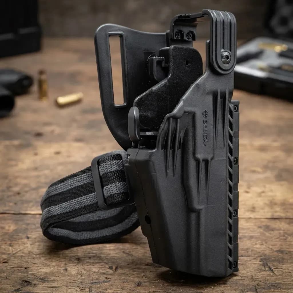 Coldre Belica Hunter Mid Ride Fita De Perna Polímero - Preto Destro