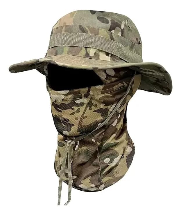 Kit Chapéu Boonie Balaclava Uv Dobrável Pesca Moto Camping