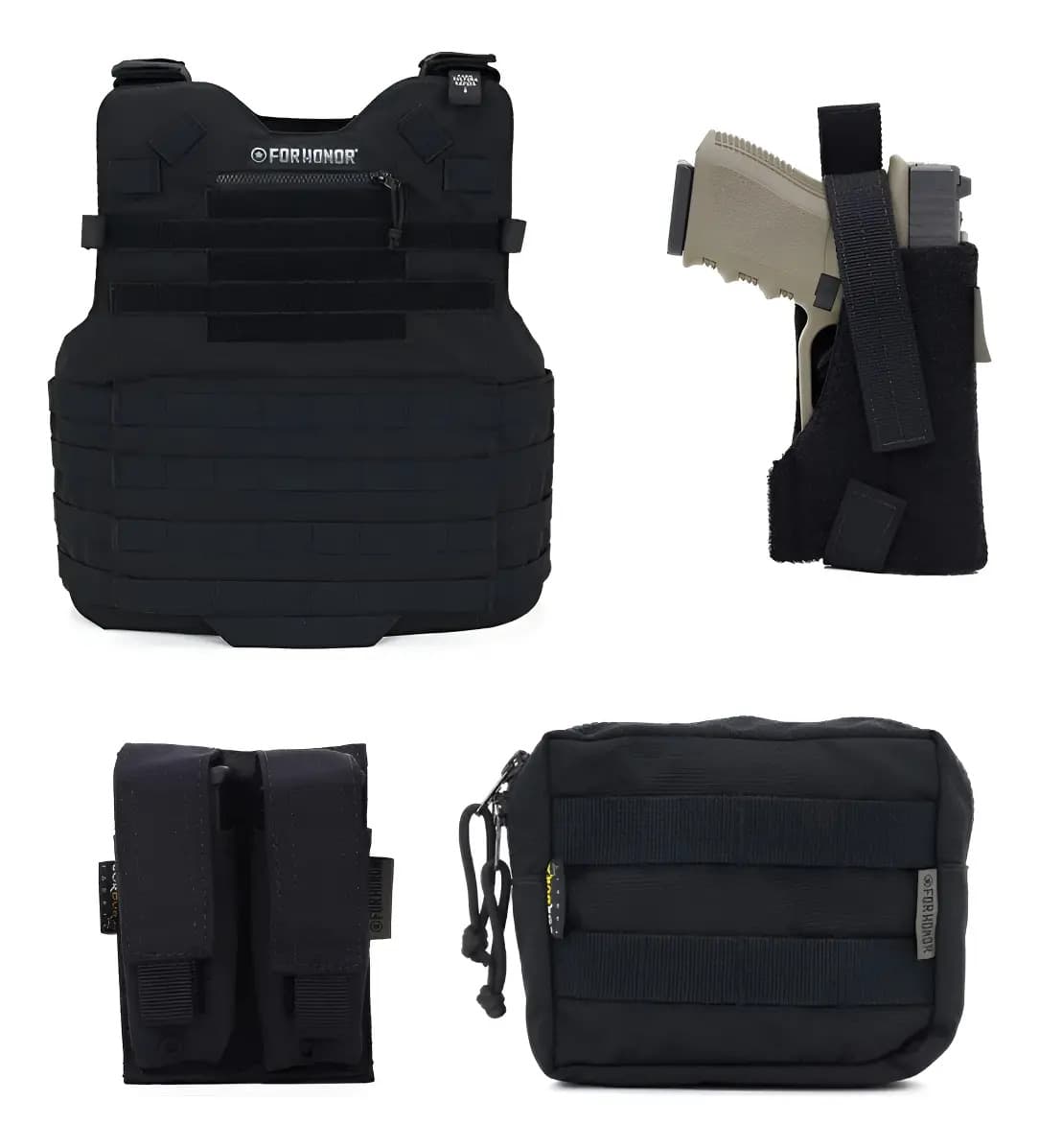 Capa Forhonor 3a + P. Car. Pistola Duplo + Coldre + Bolso H.