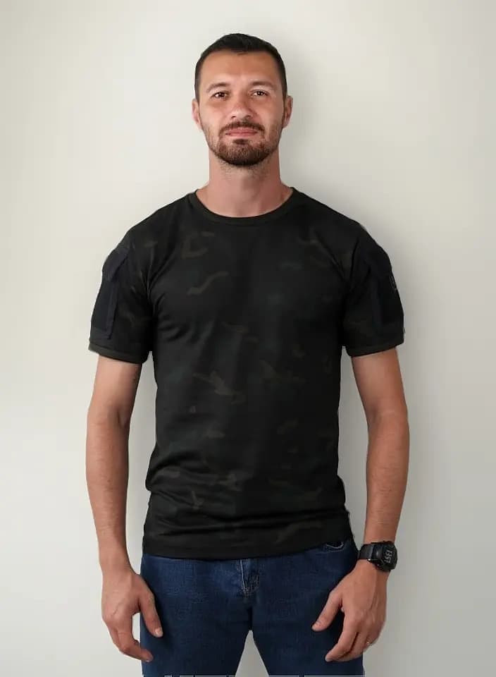 Camiseta Masculina Ranger Tática Bélica Camuflada Mult Black