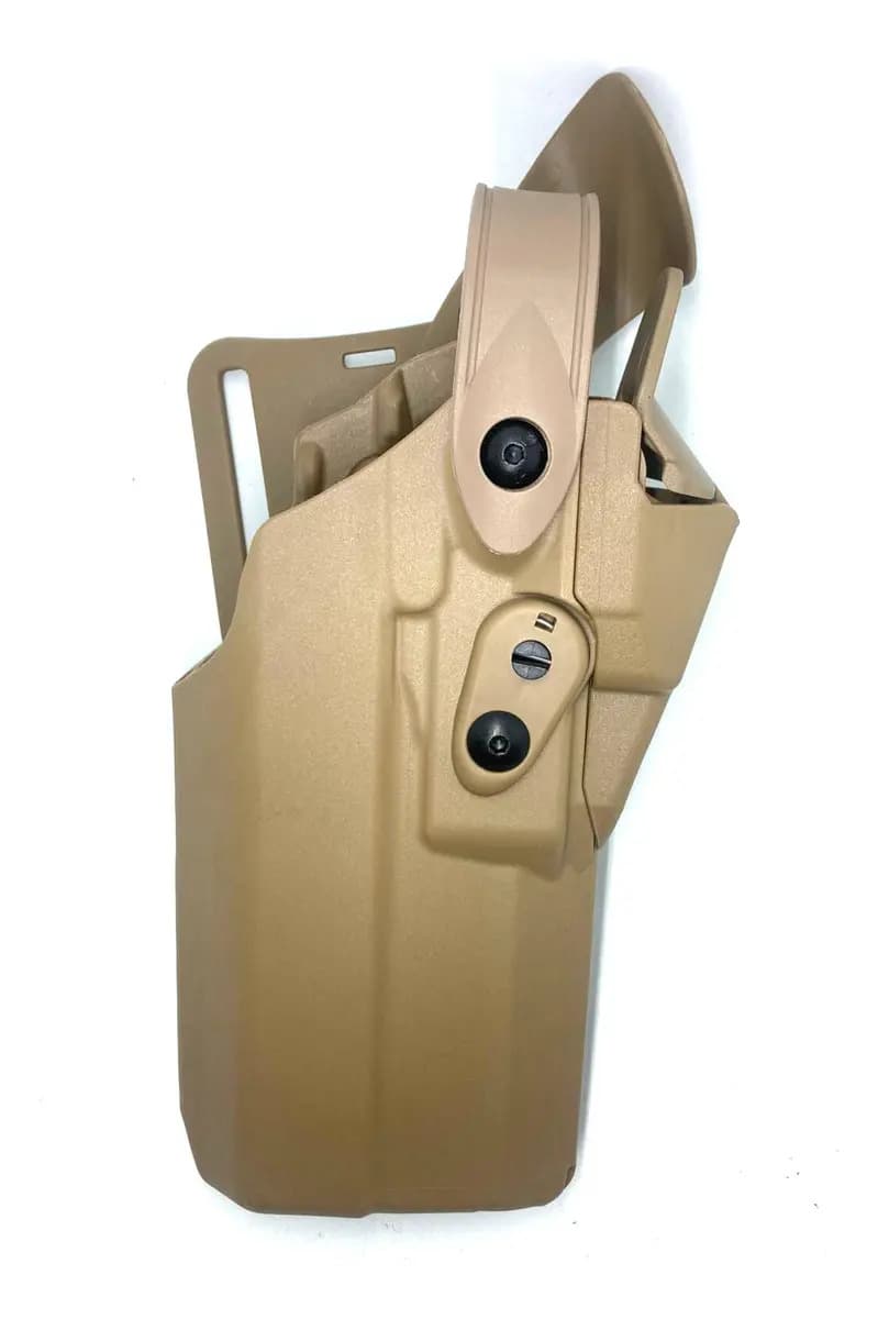 Coldre Ostensivo Safariland para Glock G17 com Red Dot e Lanterna FDE Destro