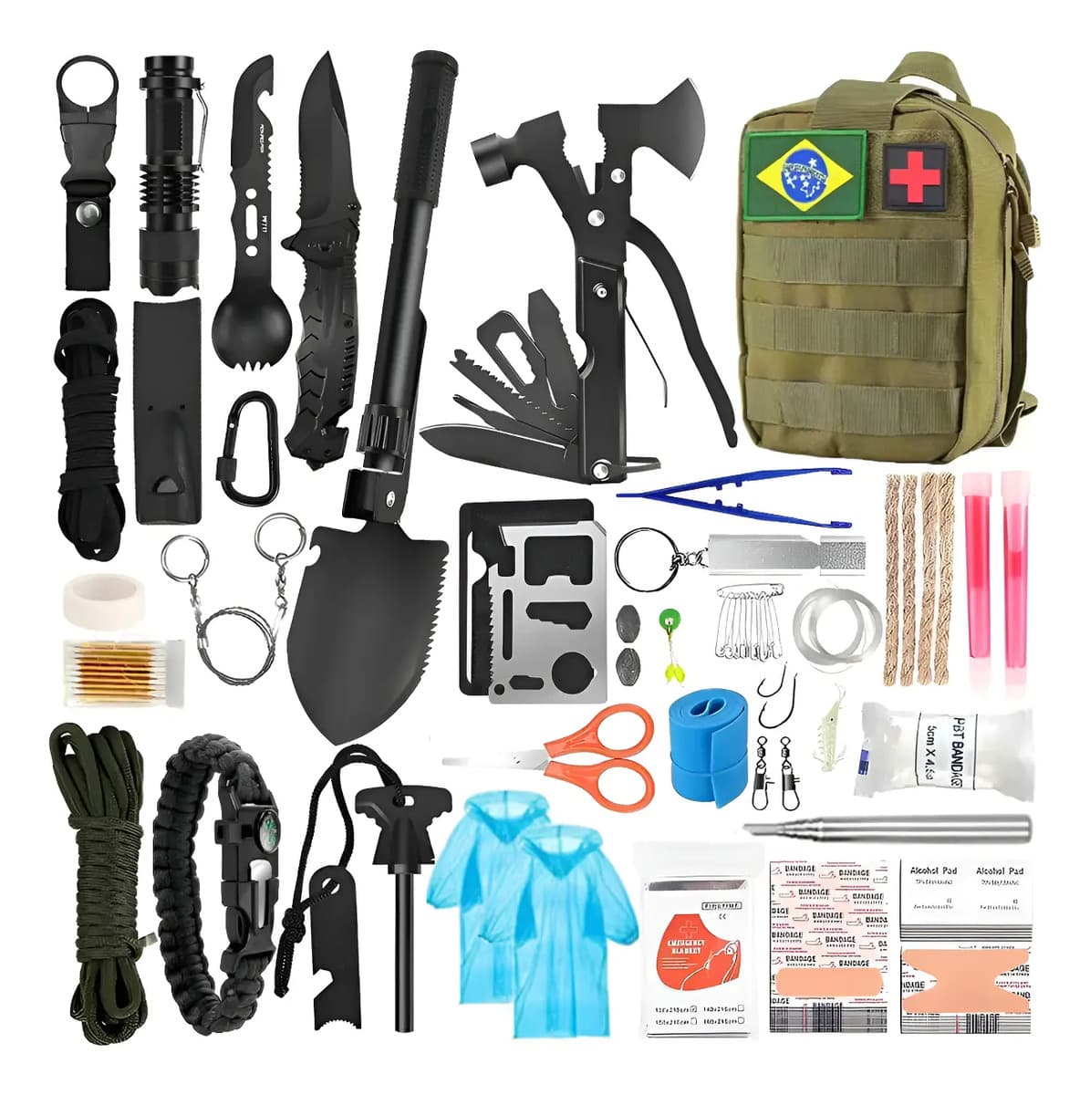 Kit De Sobrevivência Primeiros Socorros Emergência Trekking