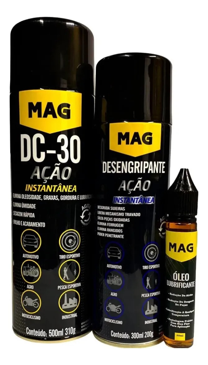 Kit Mag Dc-30 + Desengripante + Óleo Lubrificante Proteção