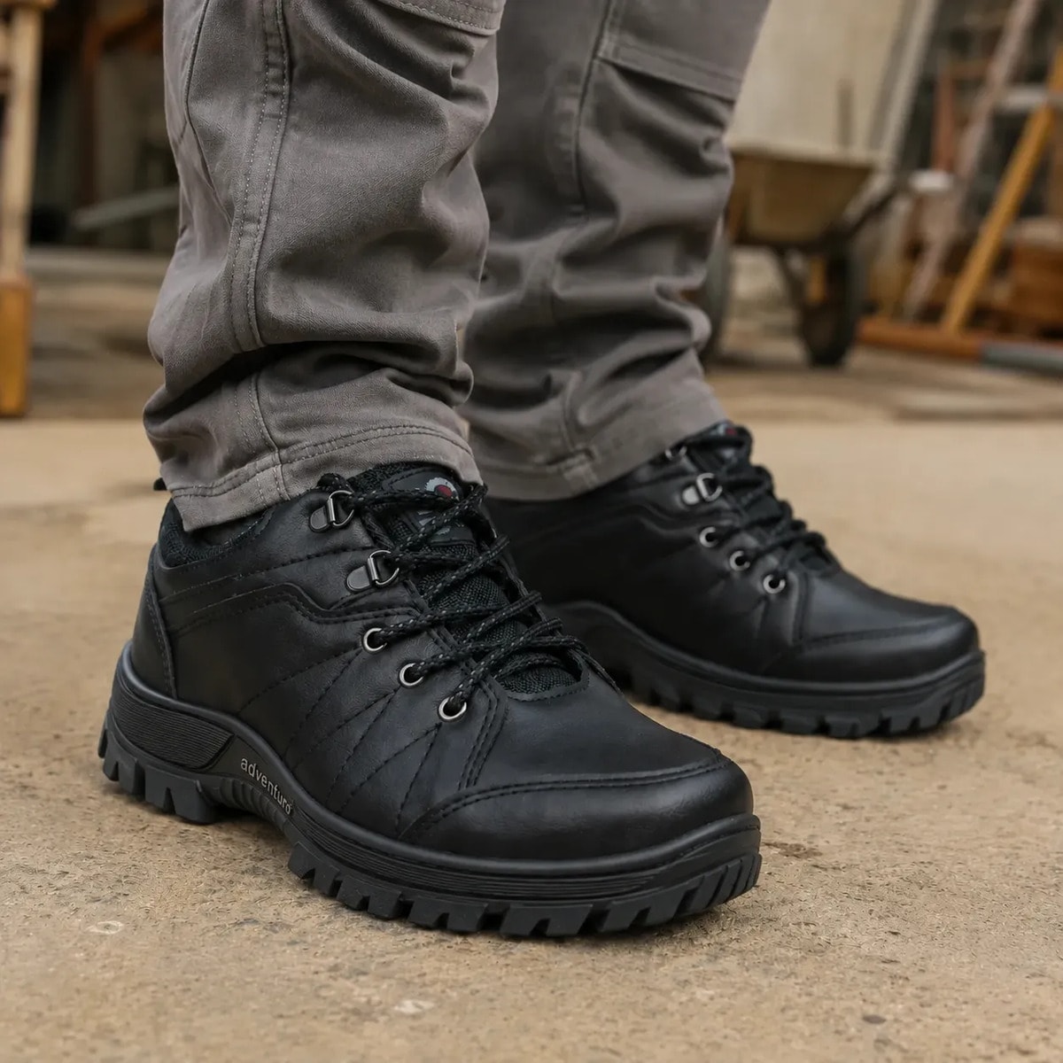 Bota Masculina Adventure Couro Trabalho Impermeável Militar
