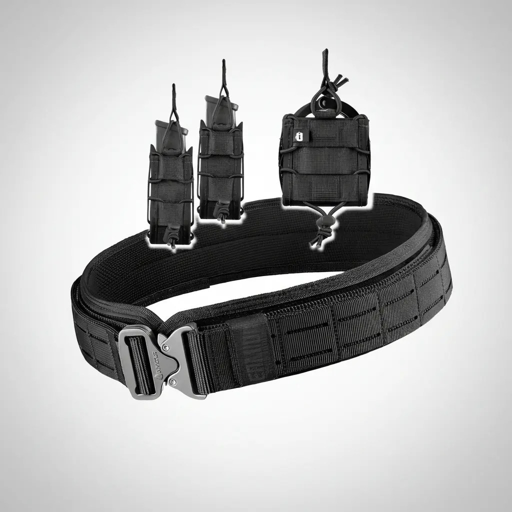 Kit : Cinto + 2 Porta Carregador Pistola 9mm .40 + P. Algema