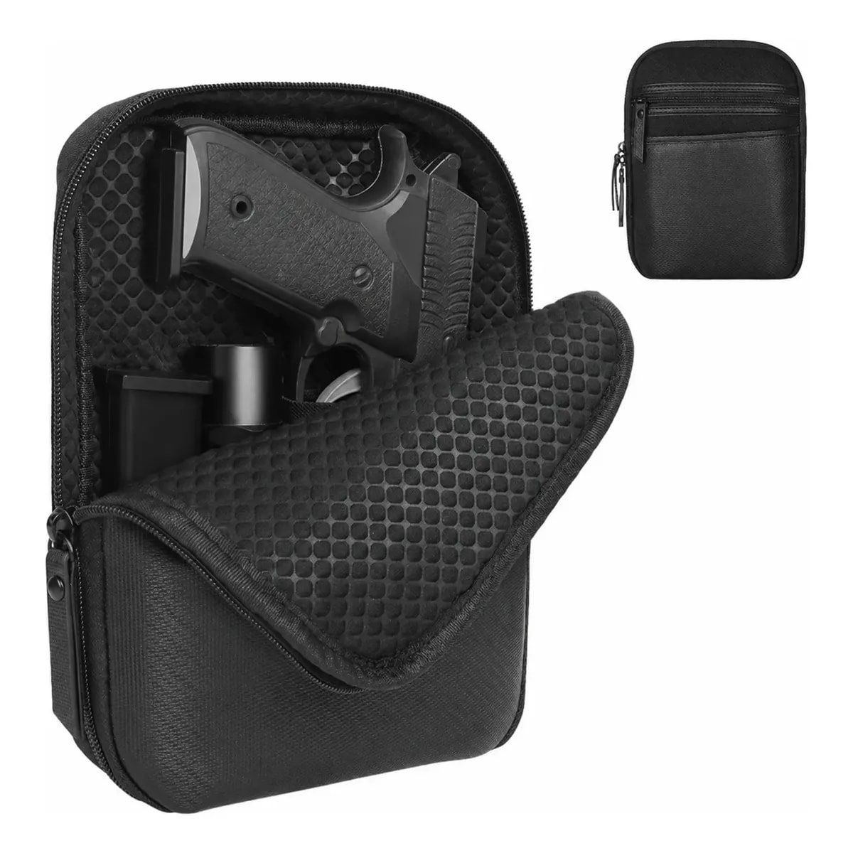 Bolsa Coldre Tática Para Pistola Ombro E Cintura Destro Preto