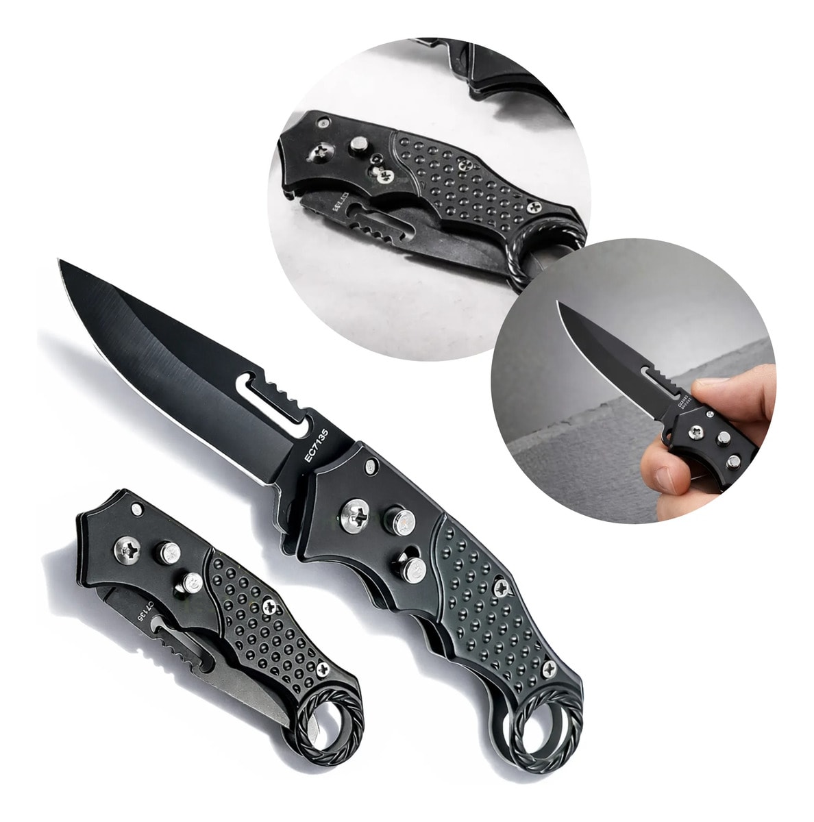 Canivete Militar Tático Defesa Bolso Aço Inox Caça Ec-713