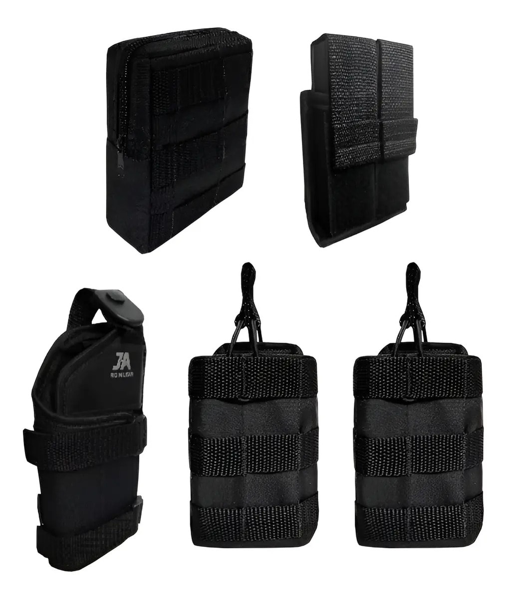 Kit 5 Acessórios Modulares Colete Tático Militar Airsoft