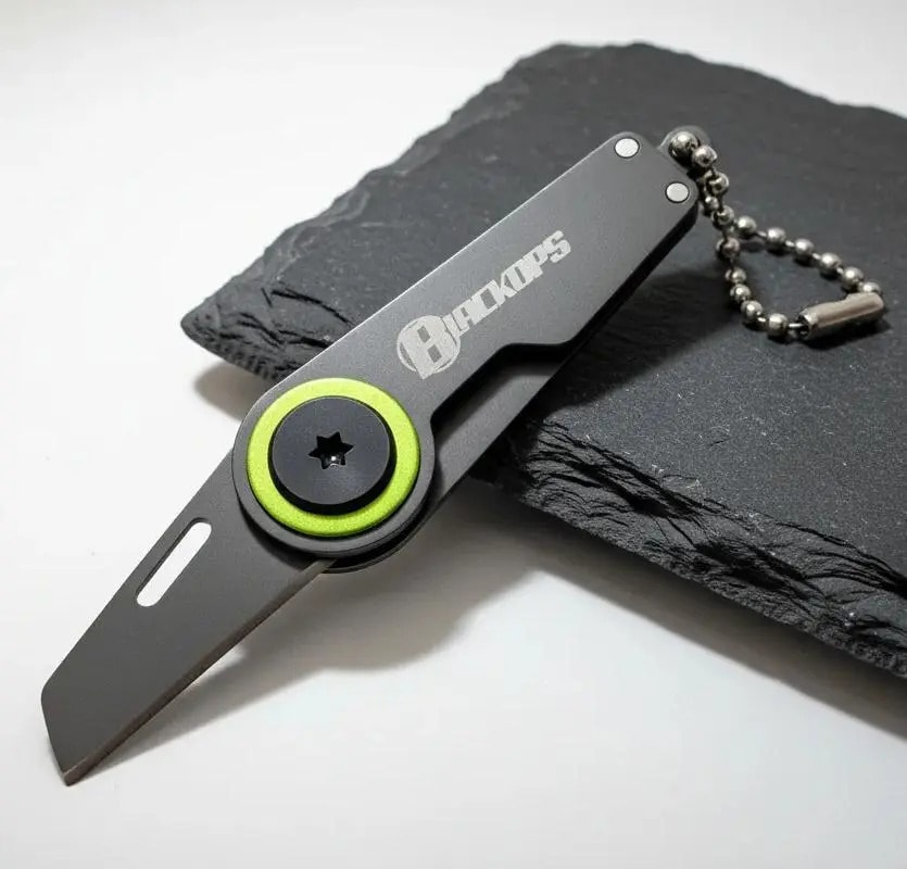 Mini Canivete Faca Chaveiro Bolso Tático Camping Cinza Yjv-1